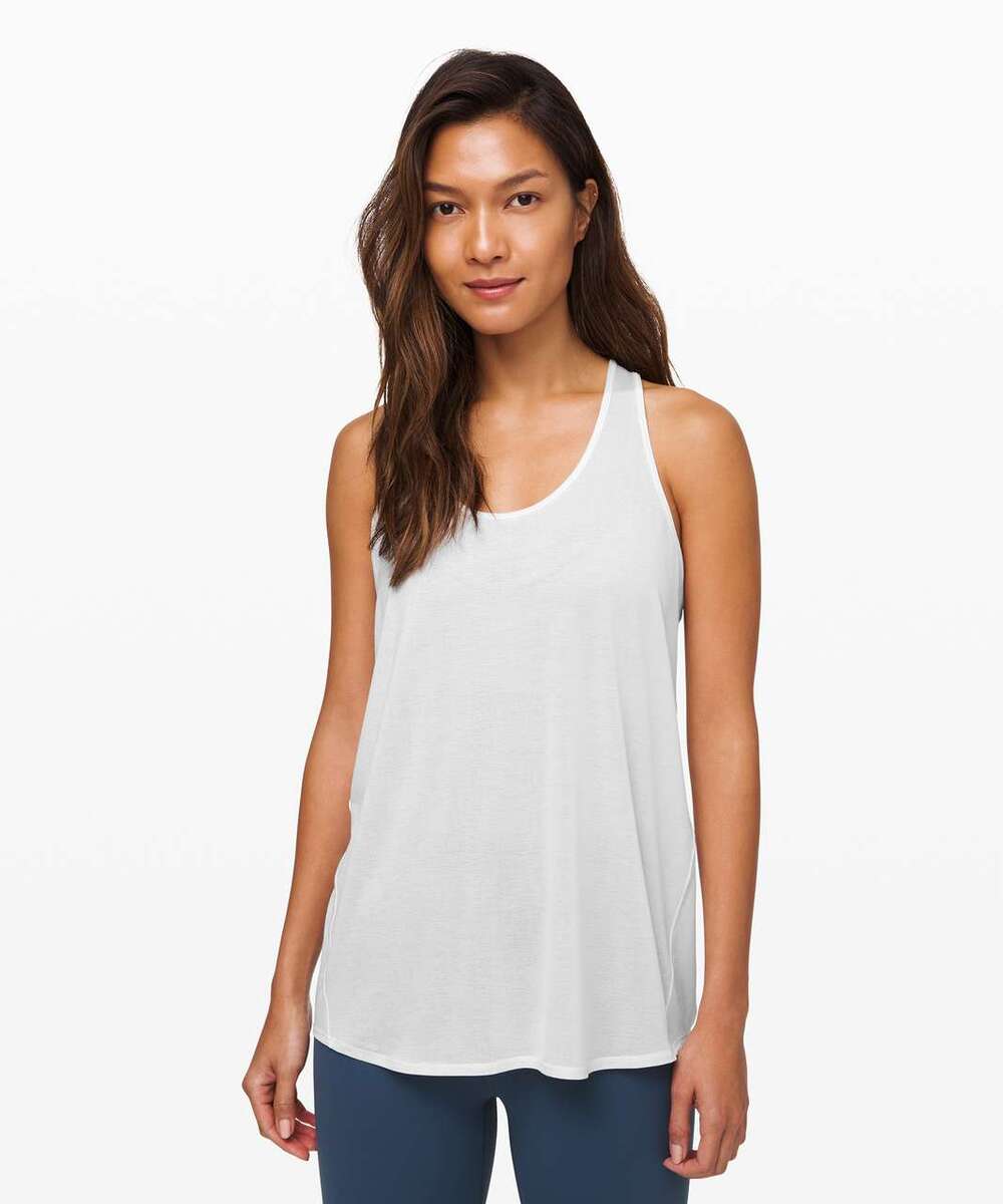 Lululemon Essential Tank Top Jersey White Size 10 NEW Run Gym Mesh Vented
